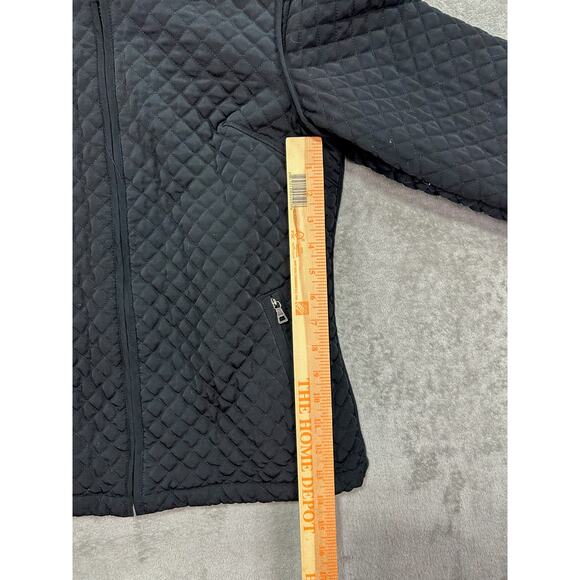 Esprit Jacket Womens Small Black Quilted Hooded Fleece Lined Coat Pockets - Picture 4 of 9